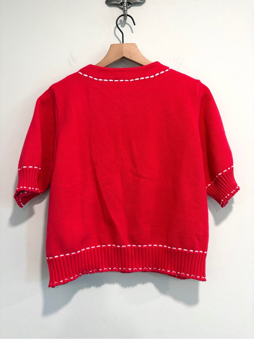 THML Short Sleeve Stitched Button Front Chunky Knit Cardigan - Picture 9 of 12